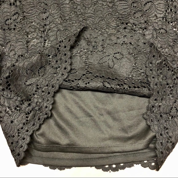 Adrianna Papell Mock Neck Lace Top Bell Sleeves - Picture 7 of 7